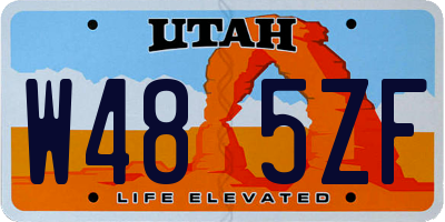 UT license plate W485ZF