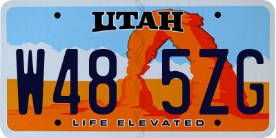 UT license plate W485ZG