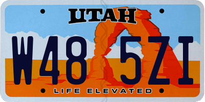 UT license plate W485ZI