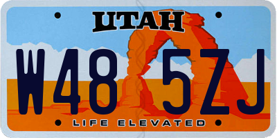 UT license plate W485ZJ