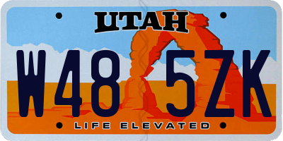 UT license plate W485ZK