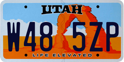 UT license plate W485ZP