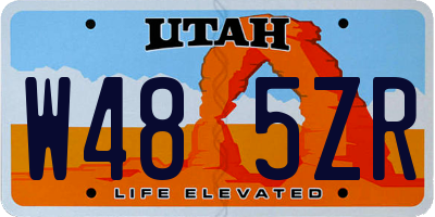 UT license plate W485ZR