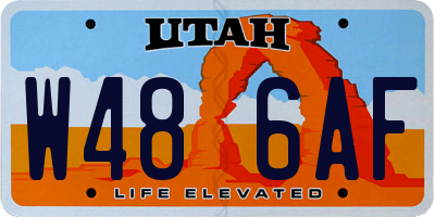 UT license plate W486AF