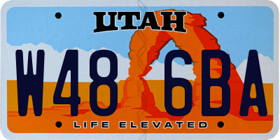 UT license plate W486BA