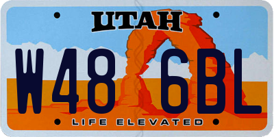 UT license plate W486BL