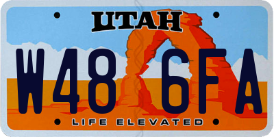 UT license plate W486FA