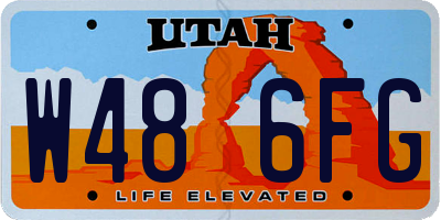 UT license plate W486FG