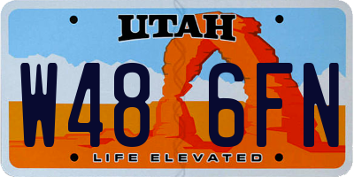 UT license plate W486FN