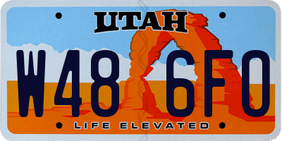 UT license plate W486FO