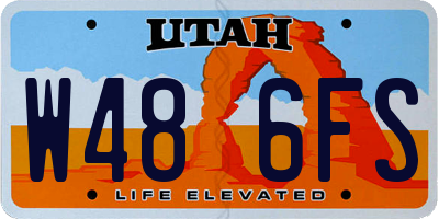 UT license plate W486FS