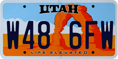 UT license plate W486FW