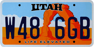 UT license plate W486GB