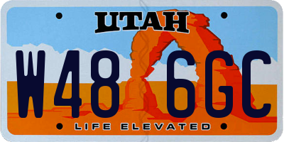 UT license plate W486GC
