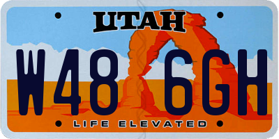 UT license plate W486GH