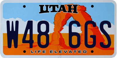 UT license plate W486GS