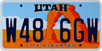 UT license plate W486GW
