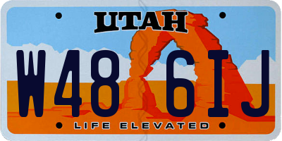 UT license plate W486IJ