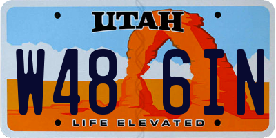 UT license plate W486IN