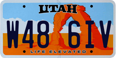 UT license plate W486IV