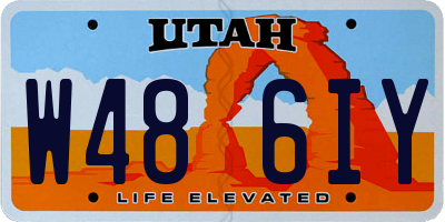 UT license plate W486IY