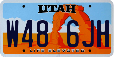 UT license plate W486JH