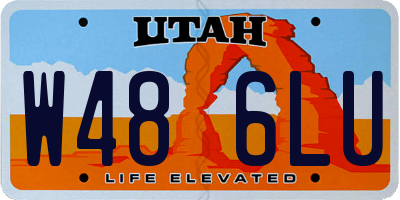 UT license plate W486LU
