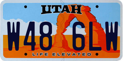 UT license plate W486LW