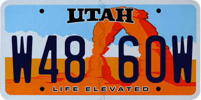 UT license plate W486OW