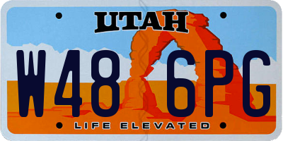 UT license plate W486PG