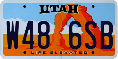 UT license plate W486SB