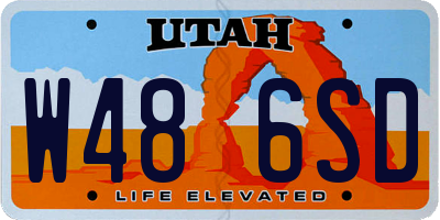UT license plate W486SD