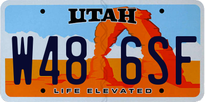 UT license plate W486SF