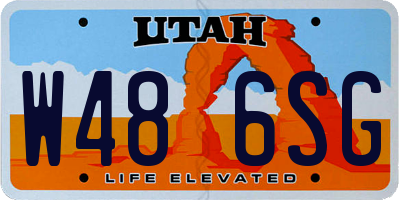 UT license plate W486SG