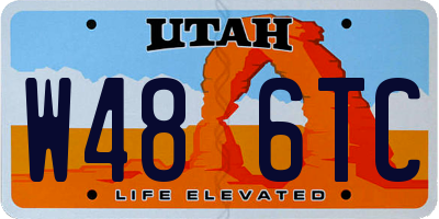 UT license plate W486TC
