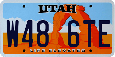 UT license plate W486TE