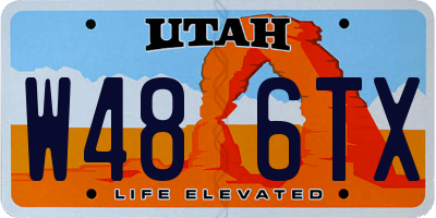 UT license plate W486TX