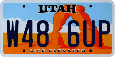 UT license plate W486UP