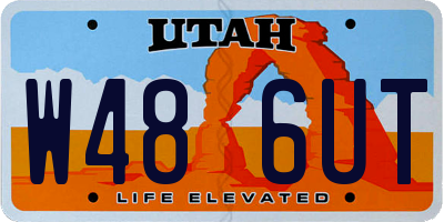 UT license plate W486UT