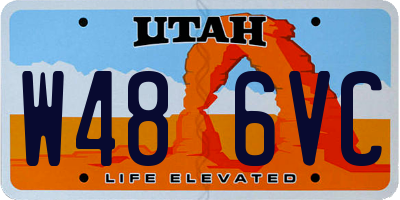 UT license plate W486VC