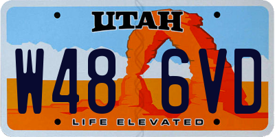 UT license plate W486VD
