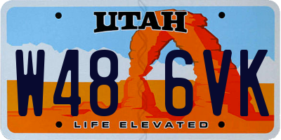 UT license plate W486VK