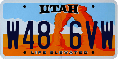UT license plate W486VW