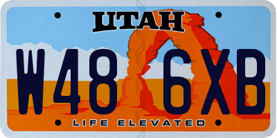 UT license plate W486XB