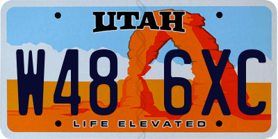UT license plate W486XC