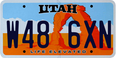 UT license plate W486XN