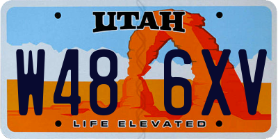 UT license plate W486XV