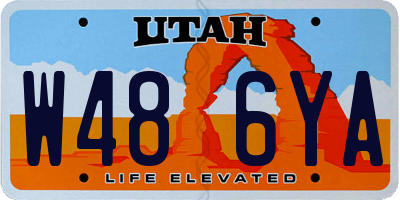 UT license plate W486YA