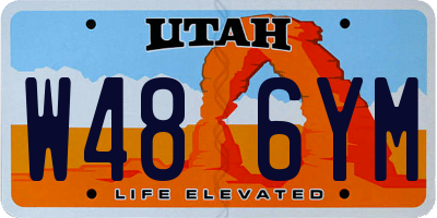 UT license plate W486YM
