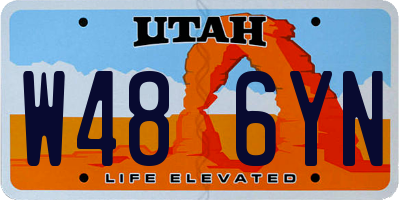 UT license plate W486YN